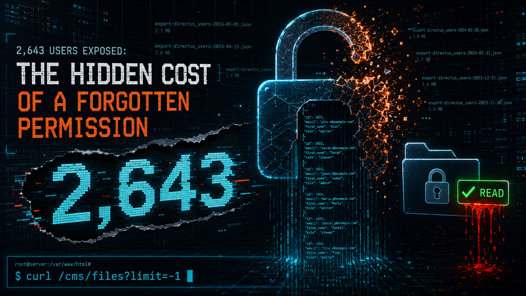 Directus CMS Data Exposure Banner